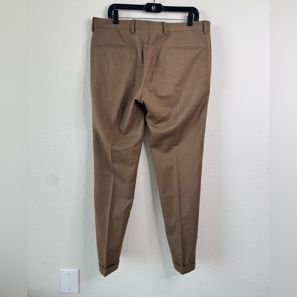 Briglia 1949 Slim Fit Virgin Wool Men’s Pants Cuffed Hem 36x32 Neutral Preppy - Picture 3 of 8